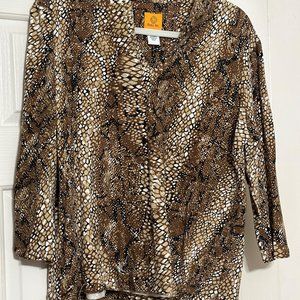 Women's Ruby Road snakeskin patterned pullover blouse